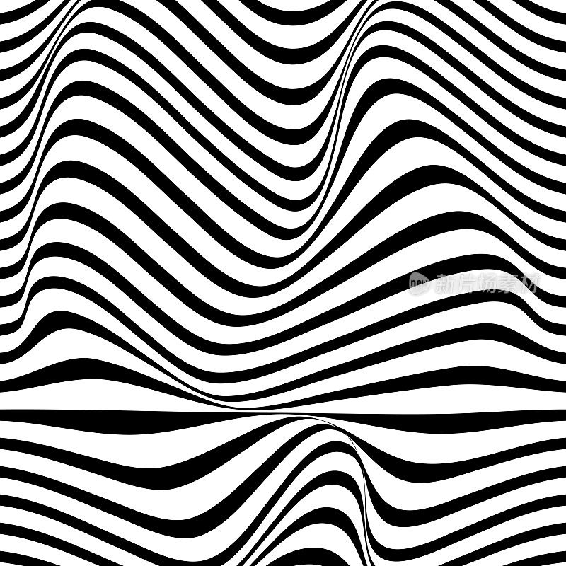 Abstract distortion line background. Striped wave backdrop.